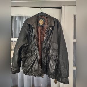 Vintage Member's Only Black/Brown Leather Jacket, Men's L